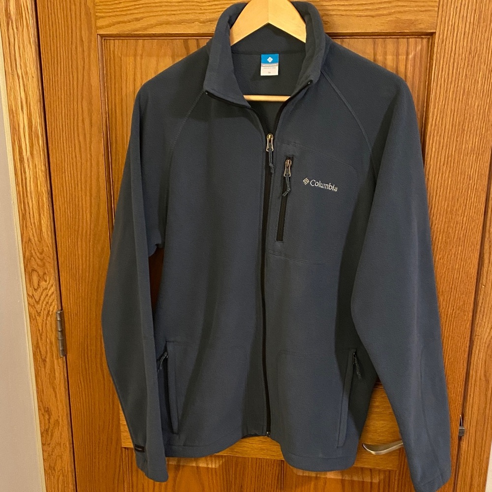 Columbia Men's Full Zip Dark Gray Interchange Performance Fleece Jacket Medium